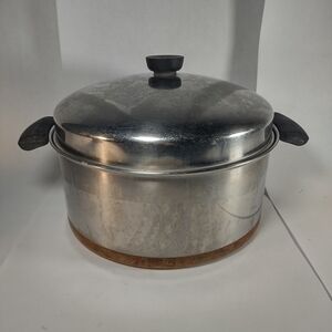 Vintage Revere Ware 1801 Copper Bottom 6QT Quart Stock Pot With Lid Clinton, ILL